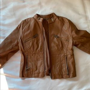Girls brown leather jacket